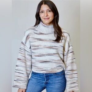 Cropped Boxy Mock Sweater Size M